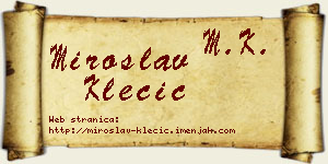 Miroslav Klecić vizit kartica